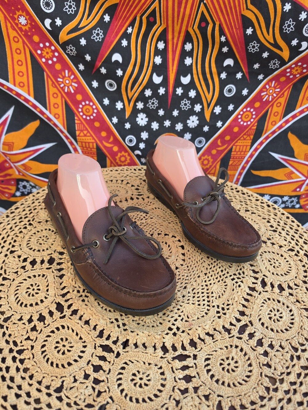 Quoddy Women’s Size 8 Brown Leather Handsewn Boat Shoes Moccasins